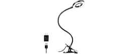 Woputne Desk Clip on Lamp for Reading Home Office, with 5V 2A Adapter, 10 Dimmable Brightness 3 Modes, Clamp Reading ...