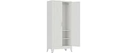YNIQUESTLE 71" Tall Metal Armoire Wardrobe Closet with Hanging Rod and 2 Adjustable Shelves,White Storage Cabinet,Ste...
