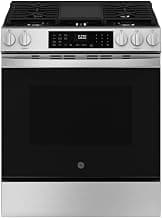 GE GGS600AVFS 30 inch Slide-In Gas Convection Range with Steam Cleaning and EasyWash Tray, Stainless Steel