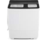 COSTWAY 20Lbs Portable Washing Machine with Built-in Drain Pump, Black | Compact Laundry Machine with 12Lbs Washer an...