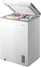 Midea 3.5 Cu.ft Chest Freezer, Fridge Freezer Convertible with LED Light