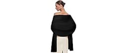 PULI Women's Pashmina Shawl Wraps for Evening Dress Large Scarf Blanket Long Wedding Bridal Winter Warm Shoulder Wrap
