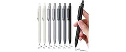 Piochoo Black Gel Pens, 8Pcs Fine Point Black Ink Smooth Writing Pens for Journaling, Nurse Aesthetic Cute Office Sch...