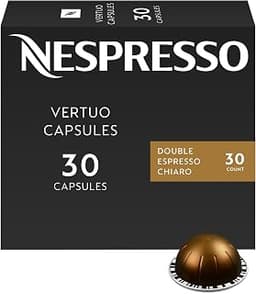 Nespresso Vertuo, Double Espresso Chiaro, Dark Roast, 30-Count Pods