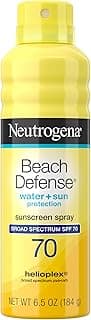 Neutrogena Beach Defense Sunscreen Spray SPF 70 - Broad Spectrum Sun Protection for Face & Body, Water-Resistant Suns...