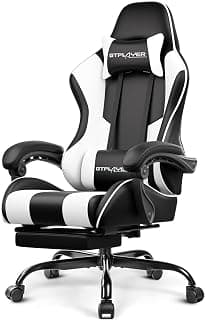 GTPLAYER Gaming Chair, Computer Chair with Footrest and Lumbar Support, Height Adjustable Game Chair with 360°-Swivel...