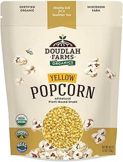 Organic Yellow Popcorn Kernels Unpopped 3 lb - Healthy, Non-GMO, Unsalted, Pesticide-Free, Chemical-Free, Glyphosate-...