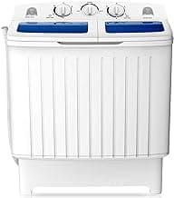 COSTWAY Portable Washing Machine, 12Lbs Washer and 8Lbs Spinner, Blue+White