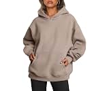 Trendy Queen Womens Hoodies Oversized Sweatshirt | Cozy Fleece Hoodie,Basic Pullover Sweatshirt,Large Kangaroo Pocket...