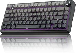 AULA F75 Pro Wireless Mechanical Keyboard,75% Hot Swappable Custom Keyboard with Knob,RGB Backlit,Pre-lubed Reaper Sw...