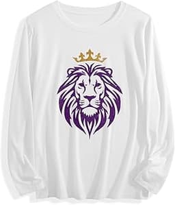 MARSVOVO Cool Graphic Cotton Long Sleeve Shirts Unisex Relaxed Casual Breathable Shirts Crewneck Everyday Basic Tees