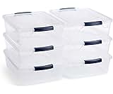 Rubbermaid Cleverstore 17 Qt Clear Storage Bins with Lids, 6-Pack, Stackable, BPA-Free, Made in USA