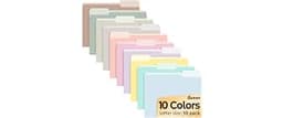 SUNEE File Folders, 30 Pack Manilla Folders 8.5 x 11, 10 Colors Folder Office Organization Home School Folders for Do...