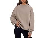 Trendy Queen Womens Mock Neck Sweatshirts Oversized Pullover Fall Outfits | Fall Fashion Clothes 2026,Airport Travel ...
