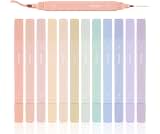 YISAN Pastel Highlighter Pens, 12 Colors | Double Tip, Bible Highlighter Markers, No Bleed, 70924