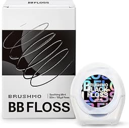Brushmo Black Floss (BBFloss) - Expanding Floss, Gum-Friendly Soothing Mint Dental Floss, Natural Vegan Wax to Remove...