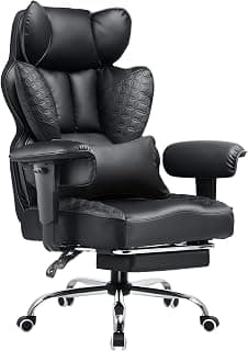 COMHOMA Big and Tall Office Chair Heavy Duty Wide Ergonomic Gaming Chair with Deluxe Embossing Designed Leather with ...