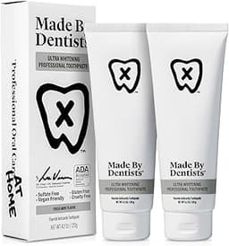 Made by Dentists Professional Ultra Whitening Toothpaste - 2 Pack - Sensitive Teeth Whitening Toothpaste with Sodium ...