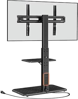 Perlegear Floor TV Stand with Power Outlet for 32–75 inch TVs up to 110 lbs