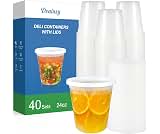 Dealusy 40 Set 24 oz Deli Containers with Lids | Leak-Proof BPA Free Plastic Take Out Bowls, Food Storage Containers ...