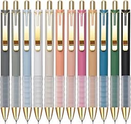 Linbsunne Gel Pens Black Ink Pen 0.5mm Fine Point, 12-count