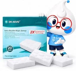 2X Density Magic Sponge Erasers—30% Larger, Thickened Magic Sponge, Water-Activated Melamineb Foam, Cleaning Sponge E...