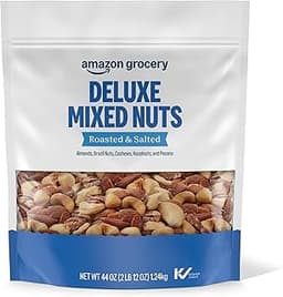 Amazon Grocery, Deluxe Mixed Nuts, Roasted & Salted, 44 Oz (Previously Happy Belly, Packaging May Vary)