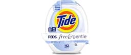 Tide PODS Free & Gentle laundry detergent, 112 ct, Trusted, gentle laundry detergent pods, 100% free of irritating re...