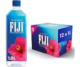 FIJI Natural Artesian Bottled Water, 1 Liter / 33.8 Fl Oz (Pack of 12) | 100% Natural Electrolytes, Large Water Bottl...