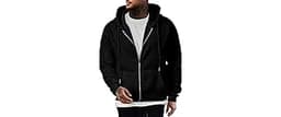 JMIERR Mens Full Zip Casual Cotton Hooded Fleece Drawstring Hoodies Pullover Sweatshirts Casual Long Sleeve Shirts