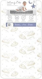 Dream On Me Twilight 5” 2-in-1 Breathable Spring Coil Crib & Toddler Mattress – Firm Infant Side & Plush Toddler Side...
