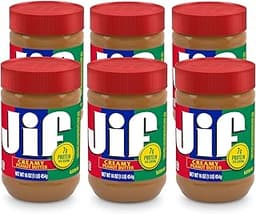 Jif Creamy Peanut Butter, 16-Ounce Jar, 6 Count