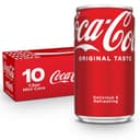 Coca-Cola Fridge Pack Soda Soft Drinks, 7.5 fl oz Cans, 10 Pack - Mini Soda Cans