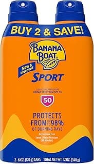 Banana Boat Sport Ultra SPF 50 Sunscreen Spray | Banana Boat Sunscreen Spray SPF 50, Water Resistant, Oxybenzone Free...