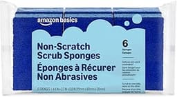 Amazon Basics Non-Scratch Dual-Sided Sponges for Nonstick Pots and Pans, Dish Scrubber, All-Purpose, 6-Pack, Packagin...