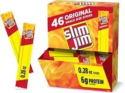 Slim Jim Smoked Jerky Meat Snack Sticks, Original Flavor, 0.28 oz., 46-ct