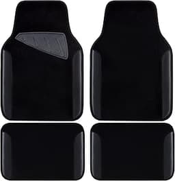 CAR PASS Waterproof Universal Fit Car Floor Mats, Faux Leather Car Carpet Mats, Black Car Mats with Anti-Slip Nibbs B...