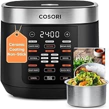 Cosori Rice Cooker 10 Cup, Fuzzy Logic, Ceramic Coating Inner Pot,18-in-1