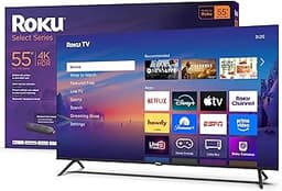 Roku Smart TV – 55-Inch Select Series, 4K HDR TV – Roku TV with Enhanced Voice Remote – Flat Screen LED Television wi...