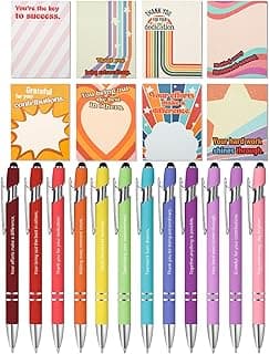 Mr. Pen- Employee Sticky Notes and Stylus Pens, 20 pcs, 3"x4" Sticky Notes, 8 Pads, 240 Sheets, 12 Black Ink Pens wit...