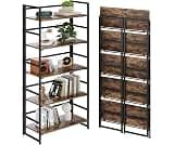 BHG Vintage Multifunctional Folding Bookshelf, No-Assembly Plant Stand Storage Rack Shelves for Home Office (Fire, 5-...