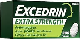 Excedrin Extra Strength Pain Relief Caplets for Headache Relief, Acetaminophen 250mg, Aspirin 250mg, Caffeine 65mg, P...