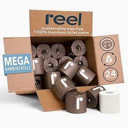 Reel Premium 3-Ply Bamboo Toilet Paper - 24 Rolls, 300 Sheets per Roll