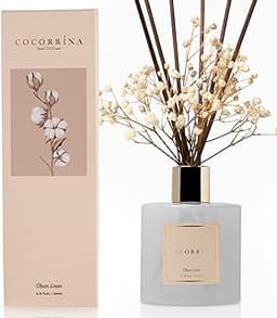 Reed Diffuser Set, Clean Linen 6.7 fl oz Scented Diffuser with Sticks Home Fragrance Reed Diffuser for Bathroom Shelf...