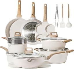 CAROTE 21pcs Pots and Pans Set, Nonstick Cookware Sets, with Egg Pan