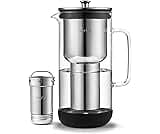 Aarke Purifier - Premium Glass and Stainless Steel Water Filter Pitcher, Refillable Filter System and Granules, 2.4L ...