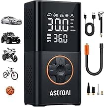 AstroAI L7 Tire Inflator Portable Air Compressor Cordless Mini Bike Pump with Digital Dual Values Display, 150 PSI Ca...