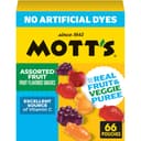 Mott's Assorted Fruit Flavored Snacks, Made with Real Fruit Puree, 66 ct