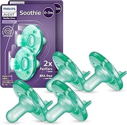 Philips Avent Soothie Baby Pacifier for 0-3 Months, BPA-Free, 4-Pack, Green