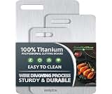 Titanium Cutting Boards Set of 3 | Cutting Board & Knife Sets,Pure TitanPure Titanium Cutting Board, Ideal for Slicin...